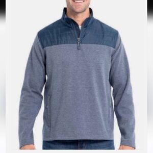 NWT Eddie Bauer - Men's Mixed Media 1/4 Zip Pullover (Blue)